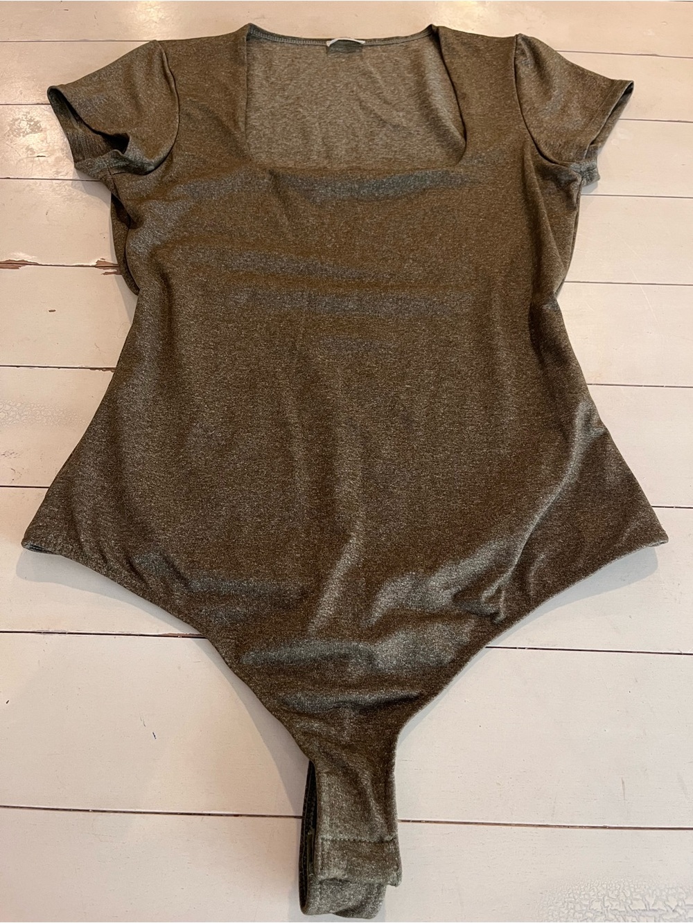 Free People dark Olive Green Short Sleeve Bodysuit